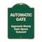 Signmission Designer Series-Automatic Gate Approach Slowly Gate Opens, 24" x 18", G-1824-9862 A-DES-G-1824-9862 - alternate 1